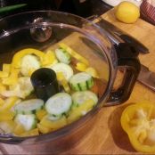 Chilled Peach Soup with Lemongrass, Mint and Goat Cheese - Step 1