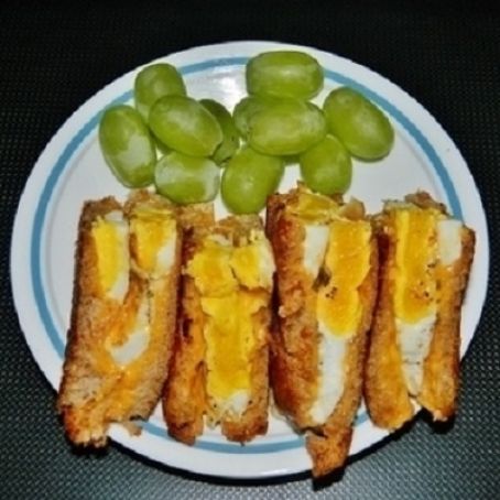 2 by 2 Grilled Cheese and Egg Sandwich