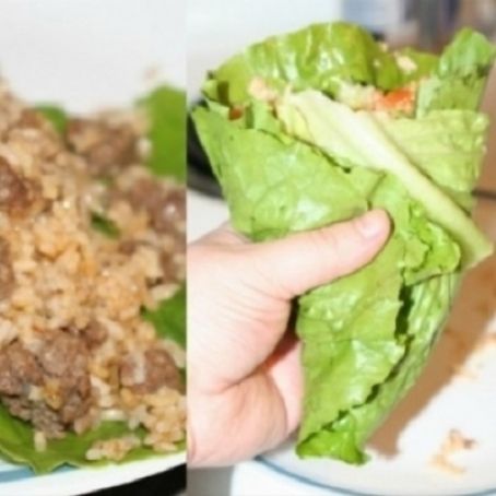 Spicy Beef & Rice Lettuce Wrap
