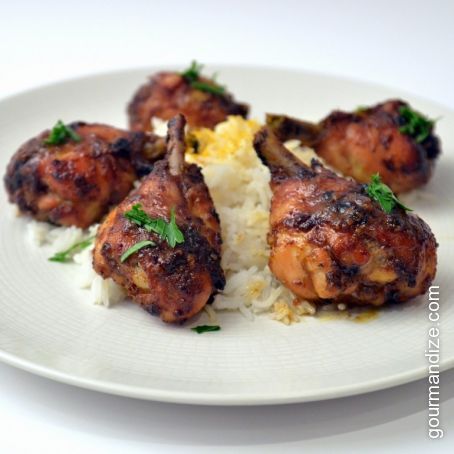 Chicken Wing with Pistachios, a Parmesan Emulsion and Potato Pea Blinis