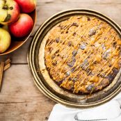 Apple Spice Streusel Cake with Salted Caramel Drizzle