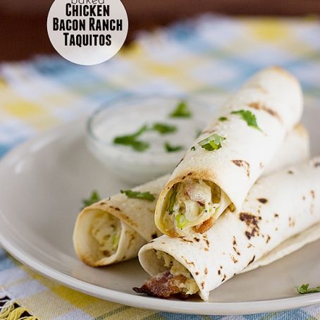 Baked Chicken Bacon Ranch Taquitos