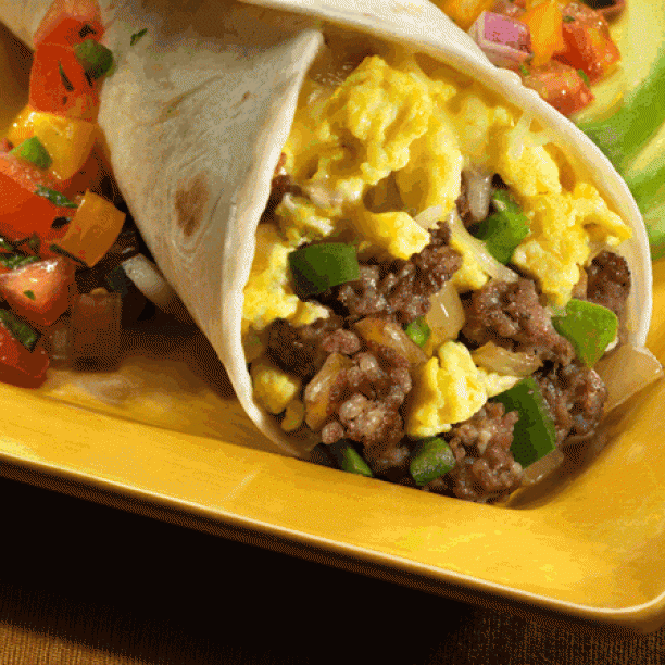 Breakfast Pork Sausage Burritos