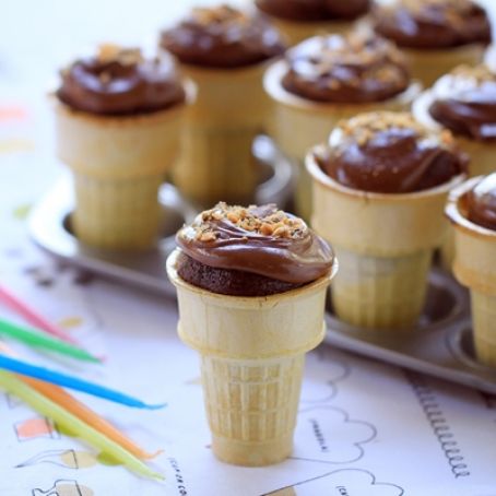 Butterfinger Cake Cones