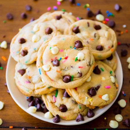 Cake Batter Chocolate Chip Cookies