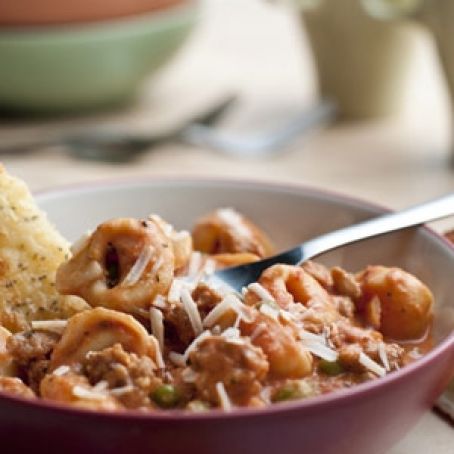 Roasted Garlic and Herb Tortellini and Sausage Pasta