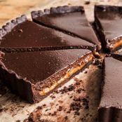 Chocolate-dulce de leche tart