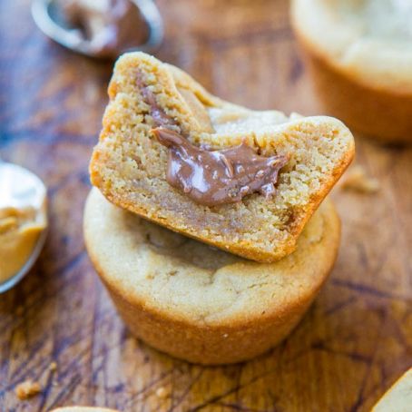 Chocolate Peanut Butter-Stuffed Peanut Butter Cookie Cups