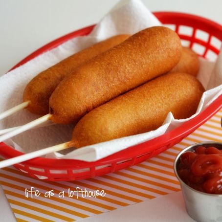 Homemade corn dogs
