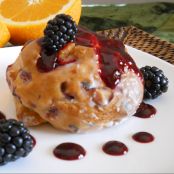 Orange Cranberry Biscones with Blackberry Coulis