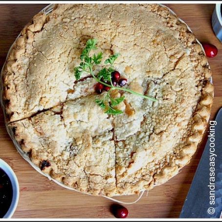 Apple Pie with Cranberry and Pomegranate Sauce