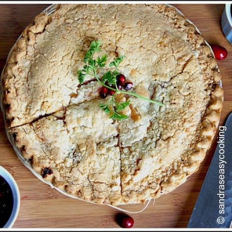 Apple Pie with Cranberry and Pomegranate Sauce
