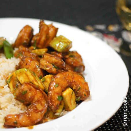 Broiled Chile & Lime Marinated Shrimp with Avocado and Cilantro