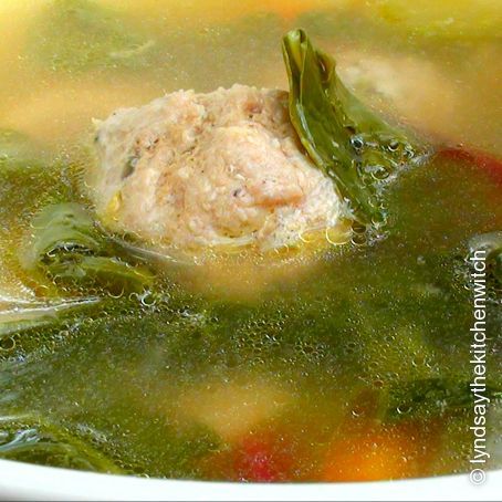 Turkey Meatball Soup with Mixed Greens