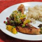 Grilled Salmon with Orange & Pomegranate Salsa