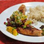 Grilled Salmon with Orange & Pomegranate Salsa