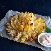 Baked Blooming Onion with Buffalo Sauce