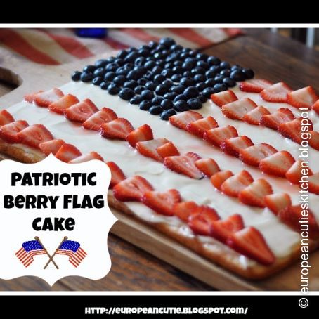 Patriotic Berry Flag Cake