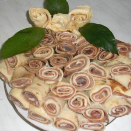 Chocolate milk pancakes with lemon cream