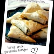 skinny greek  spanakopita triangles