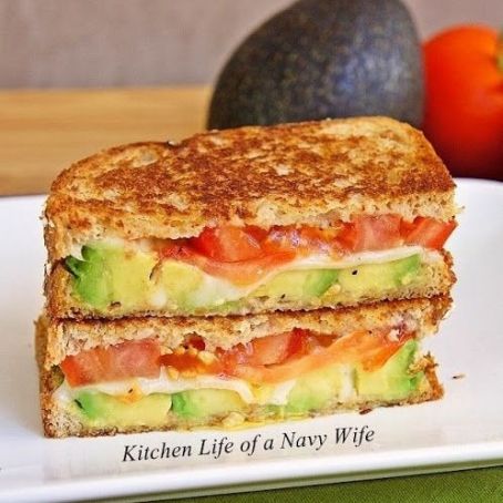 Avocado, Mozzarella and Tomato Grilled Cheese