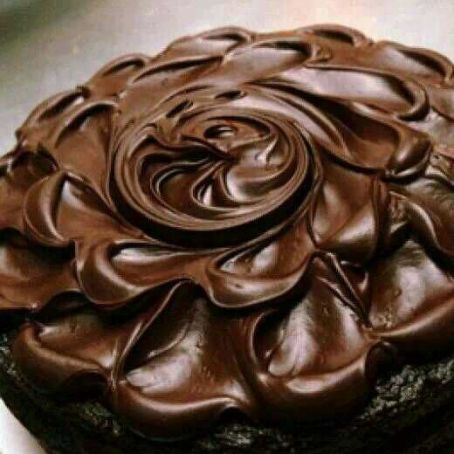 Chocolate sponge cake with gnash
