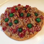 Christmas- Style Cherry-Walnut Crunch Dessert Naan Pizza