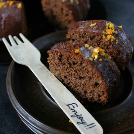 Cofee Whiskey Cake With White Chocolate Glaze And Orange Zest