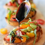 Avocado Bruschetta with Balsamic Reduction