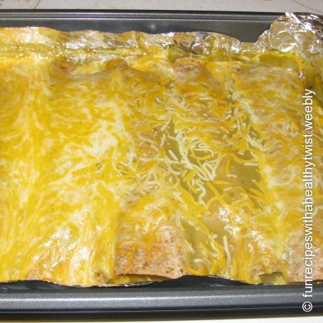 Shredded Chicken Green Chile Enchiladas