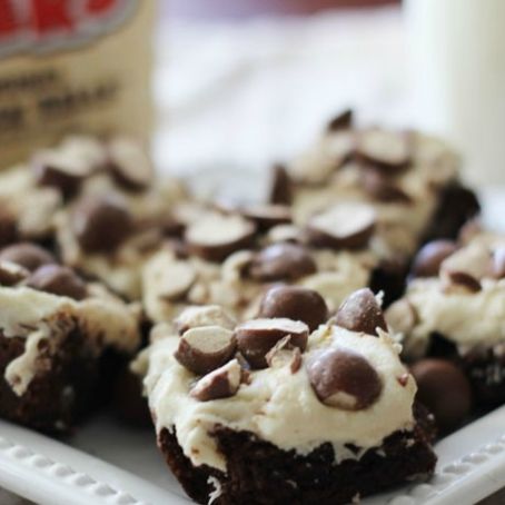 Whopper Brownies with Malt Buttercream Frosting