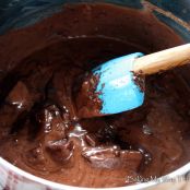 Dark chocolate fudge brownies with orange liqueur ganache: Recipe HERE - Step 5