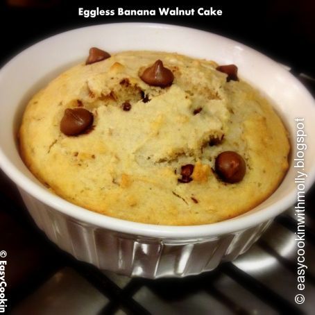 Eggless Banana Walnut Cake