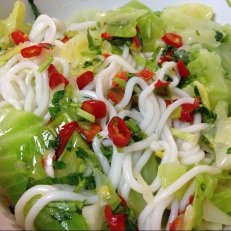 Noodle with Cabbage Salad- Khaub Poob Tso