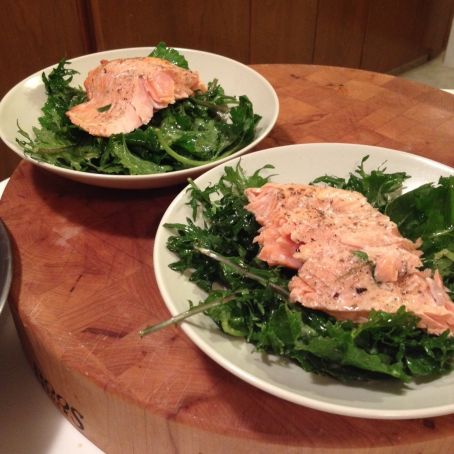 Lemon-Grilled Salmon with Dressed Kale
