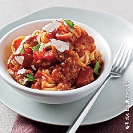 Linguine with Easy Meat Sauce