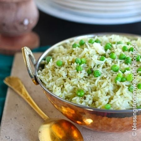 Green rice pulao