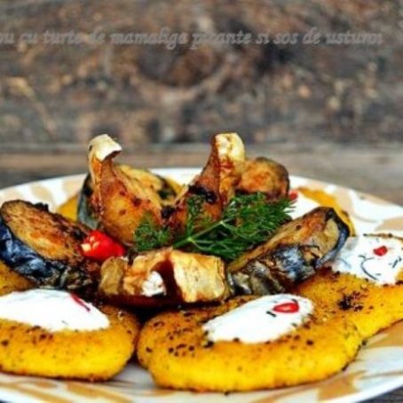 MACROU CU TURTE PICANTE DE MAMALIGA SI SOS