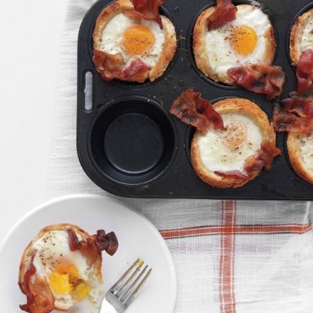 Bacon, Egg, and Toast Cups