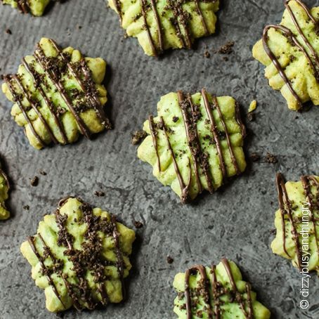 Mint Chocolate Shortbread Snowflakes