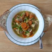 Warming Leftover Chicken Soup 