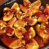 Baked Fresh Figs with Rasberry and Walnuts