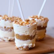 Layered Peanut Butter Brittle Ice Cream Pops