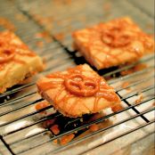 Pretzel Crusted White Chocolate Brownies with Salted Caramel Drizzle - Step 5