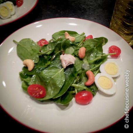 Baby Greens salad with Quail Egg