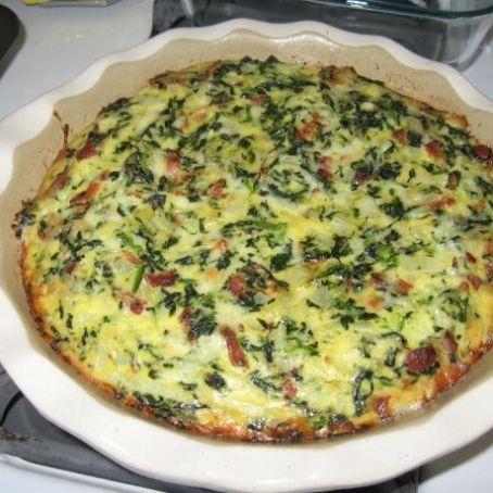 Easy no carb Quiche Spinach & Bacon