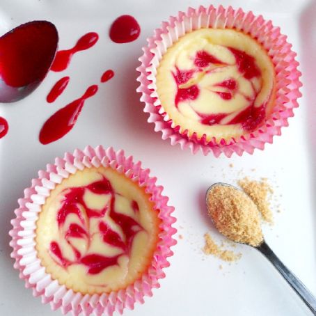 Raspberry Swirl Cheesecake Cupcakes