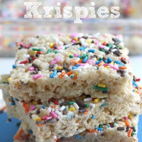 Cake Batter Rice Krispies Treats