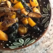 Roasted Butternut Squash with Kale and Shiitakes