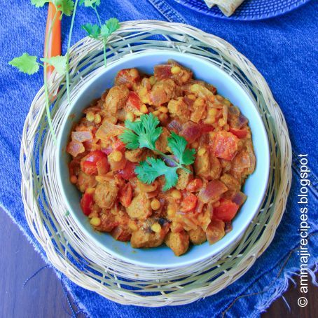 Soya Chunk Korma ~ A Afghani Curry  {Around the World Series}